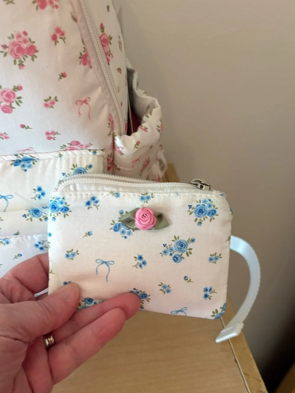 Steve Madden Floral Pink, Blue, and White Mint Backpack Love Shack Fancy Style